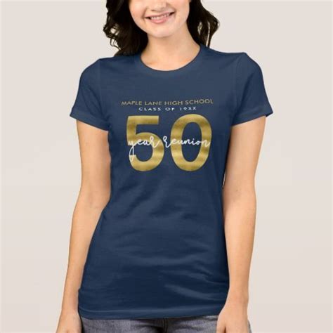 Elegant Faux Gold 50 Year Class Reunion T Shirt Zazzle Reunion