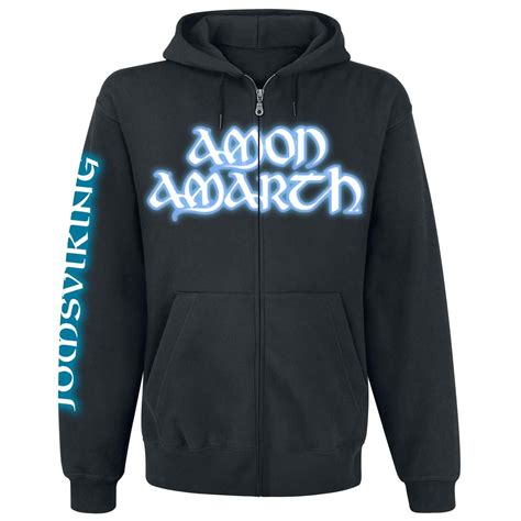 Amon Amarth Hooded Zip Jomsviking Black Gaming Merch Fashion Clothes