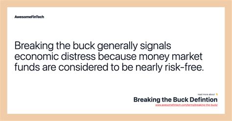 Breaking The Buck Defintion Awesomefintech Blog