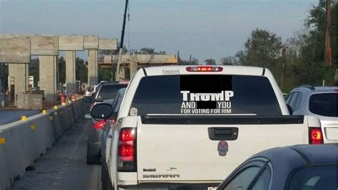 Anti Trump Sticker On Texas Pick Up Truck Riles Sheriff Bbc News