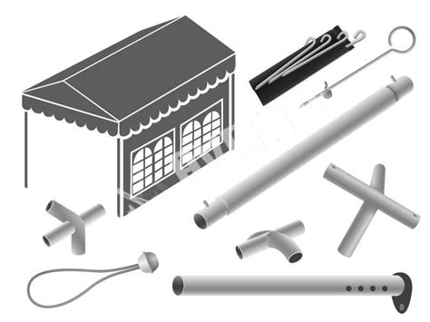 Canopy accessories including light kits, roll up door kits, screens rooms, sun shades, anchor kits and ventilation kits. Replacement parts & accessories | PVC and PE tents