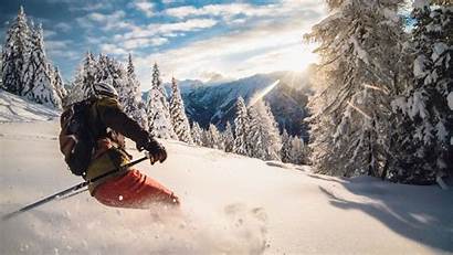 Skiing Ski Powder Gopro Sunset Wallpapers Pro