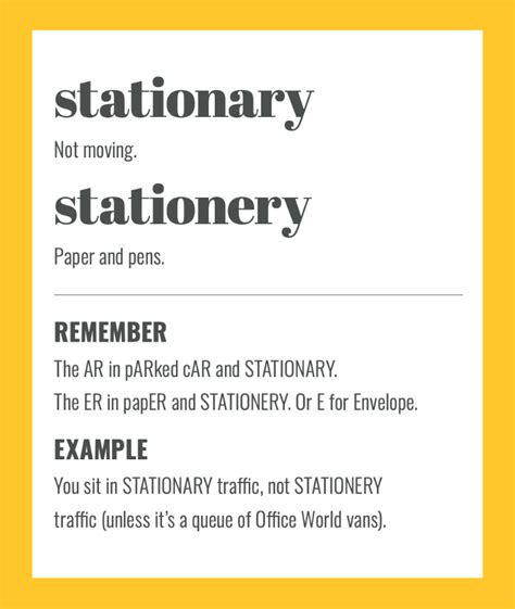Stationery Vs Stationary Simple Tips To Remember The Difference