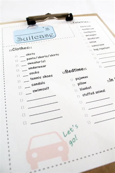 printable vacation packing list for kids teaching kids to pack a suitcase