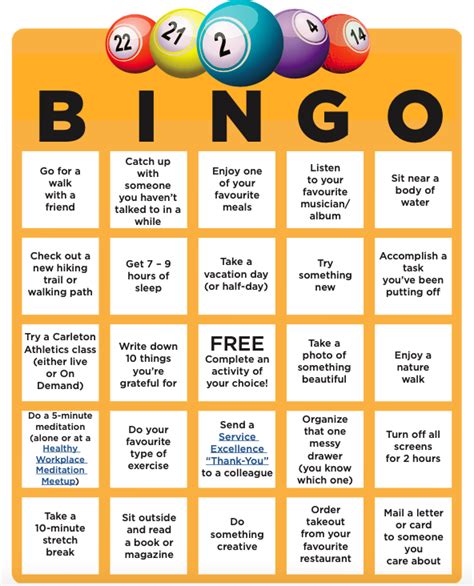 Summer Bingo Challenge Healthy Workplace