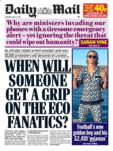 Daily Mail Front Page 19th Of April 2023 Tomorrows Papers Today