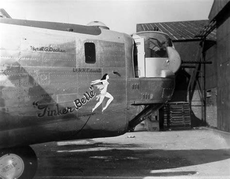 B 24 Liberator Bomber Nose Art Tinker Belle 44th Bomb Group World War