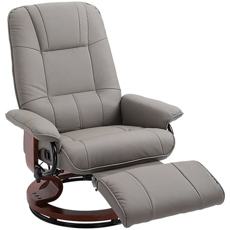 Get 5% in rewards with club o! HomCom Faux Leather Adjustable Manual Swivel Base Recliner ...