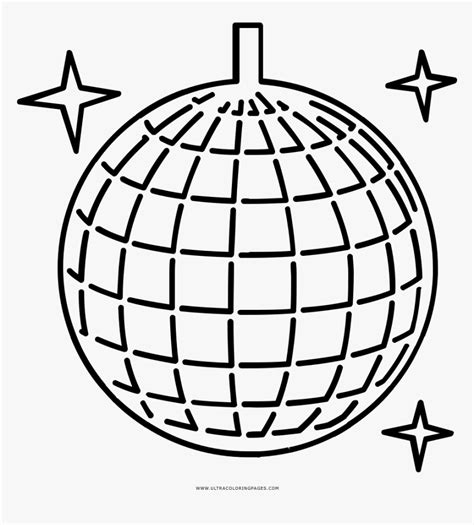 Disco Ball Coloring Page Disco Ball Easy Drawing Hd Png Download