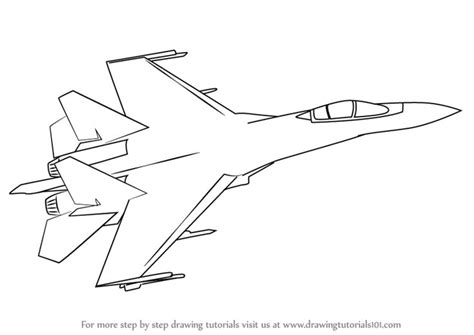 Learn How To Draw Sukhoi SU 35 Fighter Jets Step By Step Drawing