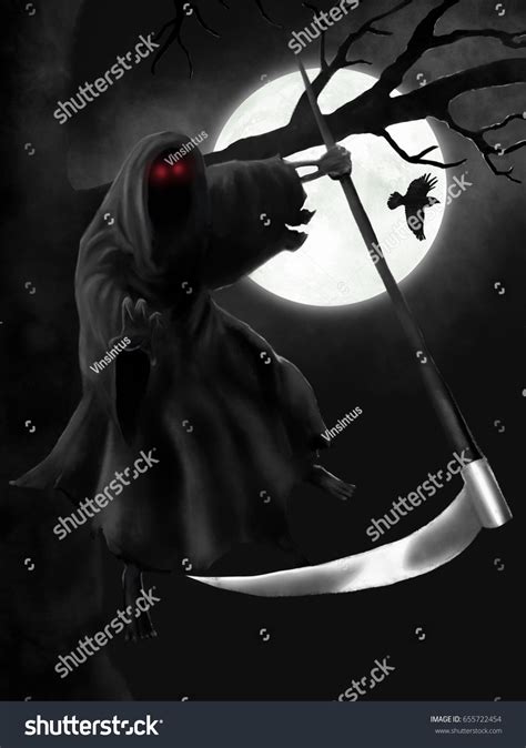 Leaping Tree Grim Reaper Soul Eater Stock Illustration 655722454