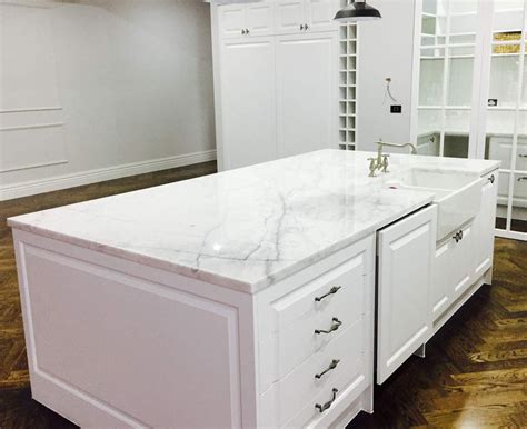 White Marble Types Of Kitchen Countertops