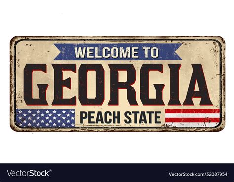 Welcome To Georgia Vintage Rusty Metal Sign Vector Image