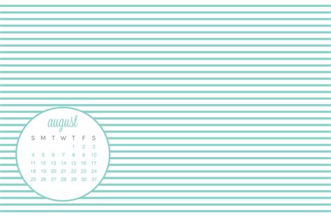 August Desktop Calendar