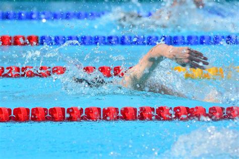 Swimming Competition Close Ups In Pool Editorial Stock Image Image Of