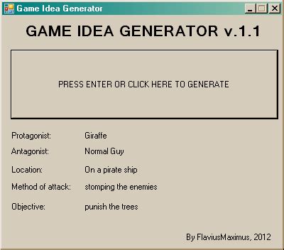 A great game idea could make you a millionaire! The Game Idea Generator Mayhem | Glorious Trainwrecks