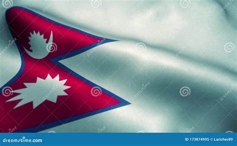 Nepal Flag Waving In The Wind National Flag Of Nepal Sign Of Nepal
