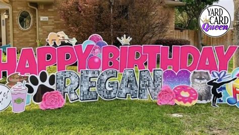 Pink Birthday Party Lawn Decorations Large Happy Birthday Yard