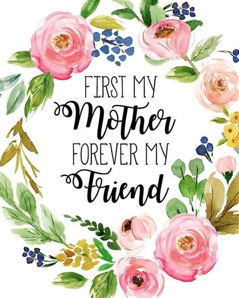 First My Mother Forever My Friend Quote Print Mothers Day Etsy