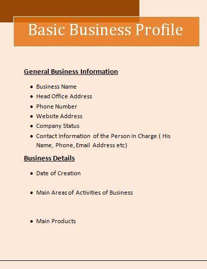 Business Profile Template Company Profile Template Business Profile Word Template