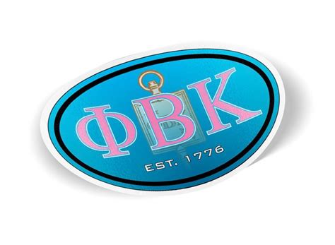 Phi Beta Kappa Color Oval Decal Sale 695 Greek Gear