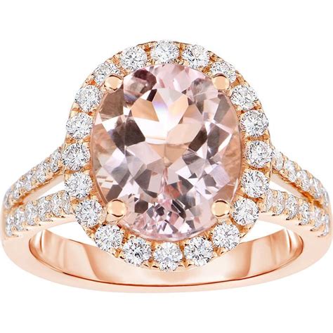 Oval Morganite And Diamond Ring 18kt Rose Gold Oval Morganite Ring