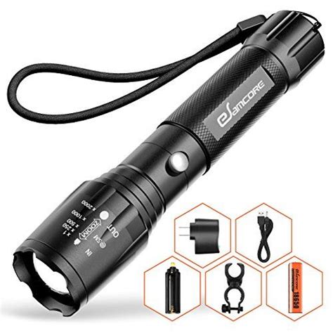 Bright Rechargeable Tactical Flashlight Esamcore High Lumens Led
