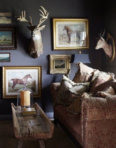 Start studying using animals for work. love the wall color! and the mixture of deer mounts and ...