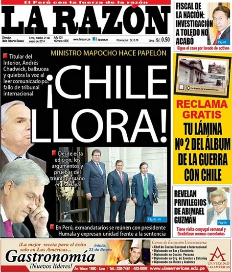 We did not find results for: Prensa peruana tras declaración de Chadwick: "Chile llora ...