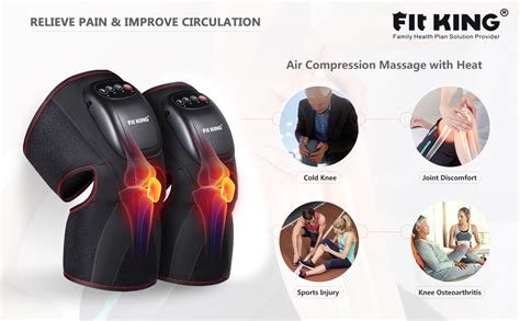 Fit King Heated Knee Massager With Air Compression Massage For Knee