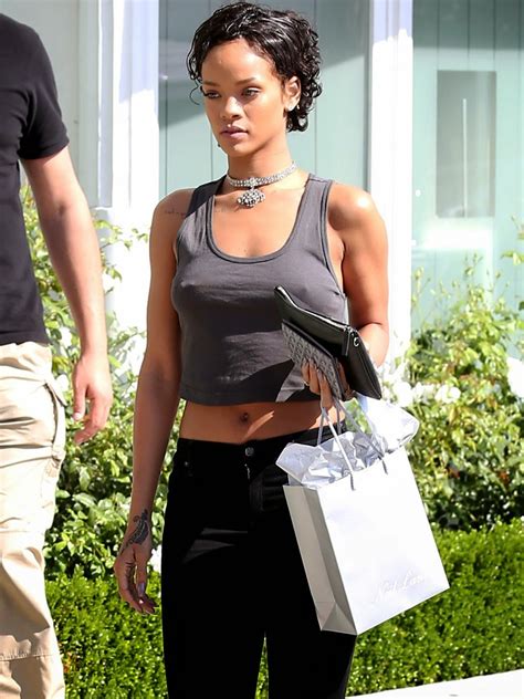 Rihanna Braless Nipple Pokes Paparazzi Oops