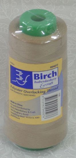 Birch Overlocker Thread 2500m Cone 100 Polyester Colour 109 Beige