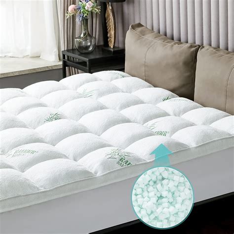 Rainmr Queen Size Mattress Pad For Sleeping Quilted Fitted