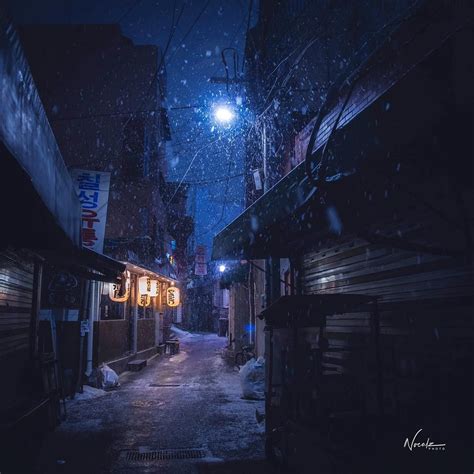 Seoul Cyberpunk South Korea Vaporwave Moody Snow Night