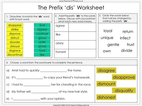 The Prefix Dis Year 3 And 4 Teaching Resources