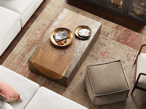 Square coffee table with pull out ottomans. Acacius Coffee Table | Arhaus in 2020 | Coffee table ...