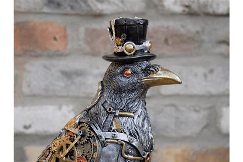 Steampunk Crow Raven Ornament Figurine Copperwood Home