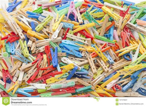 Multicolor Clothespins Stock Image Image Of Hang Clothing 107378507