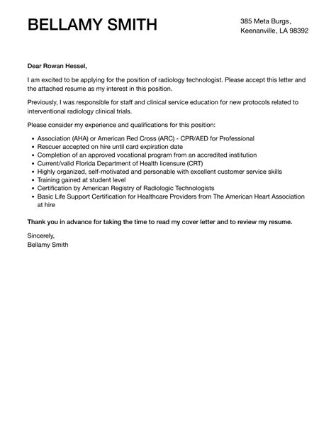 Recommendation Letter For Radiologic Technologist Fil - vrogue.co