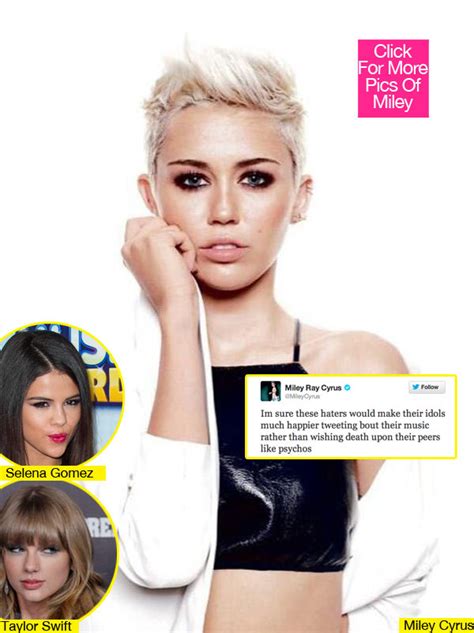 miley cyrus twitter diss — calling out selena gomez and taylor swift fans hollywood life