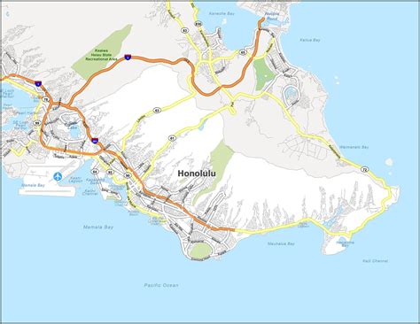 Map Of Honolulu Hawaii Streets And Neighborhoods