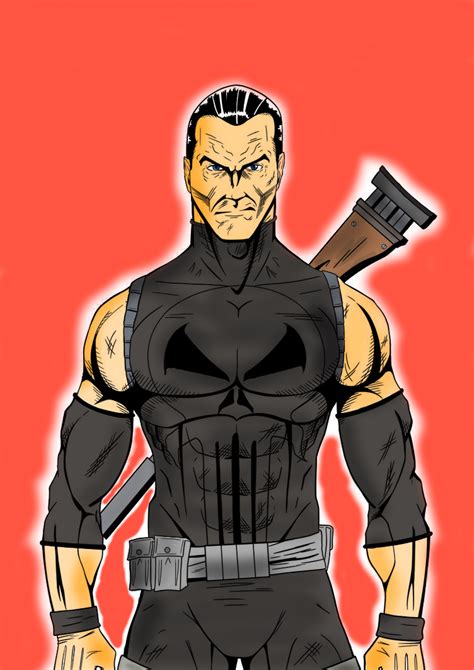 The Punisher Colored By Pixelpenz Aka Theredhood By Pixelpenz On Deviantart