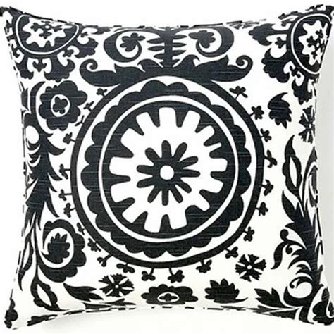 khushi handicraft black white black print suzani embroidered cushion cover at rs 350 in jaipur