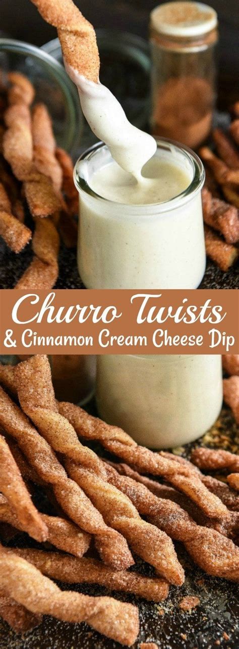 Churro Twists Churros Recipe Cream Cheese Dips Cinnamon Cream Cheeses