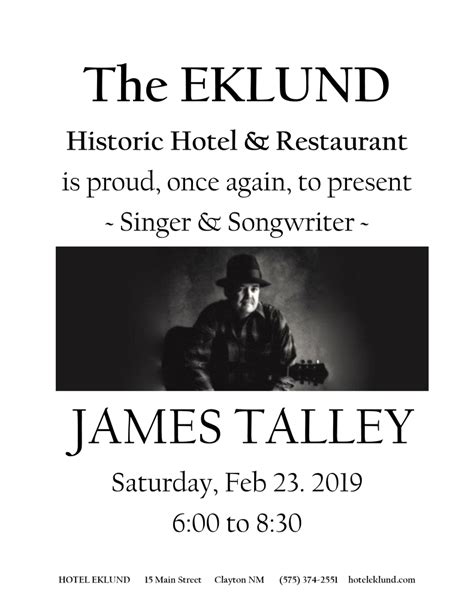 James Talley Poster Hotel Eklund