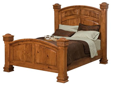 Luxury Amish Rustic Cherry Bedroom Set Solid Wood Full Queen King Bed