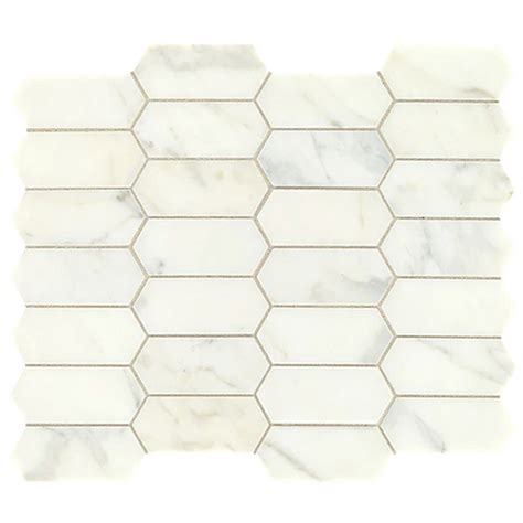 Daltile Marble Elongated Hex Mosaics First Snow Elegance