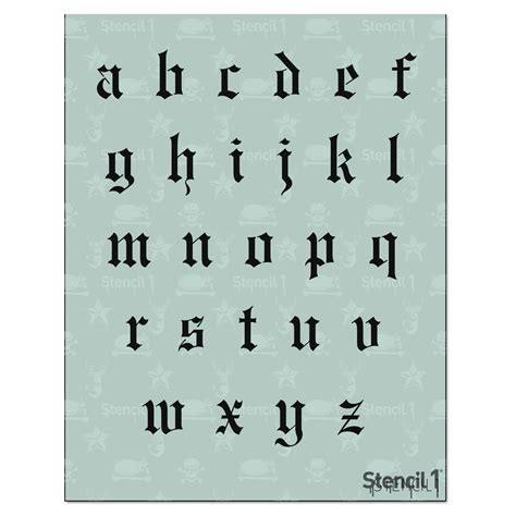The Old English Stencil Sets Include Capital Letters Lowercase