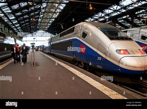Tgv Bullet Fast Train In Gare De Lyon Main Railway Station In Paris
