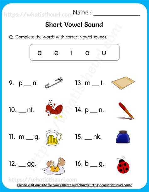 Short And Long Sounds Of Vowels Worksheets